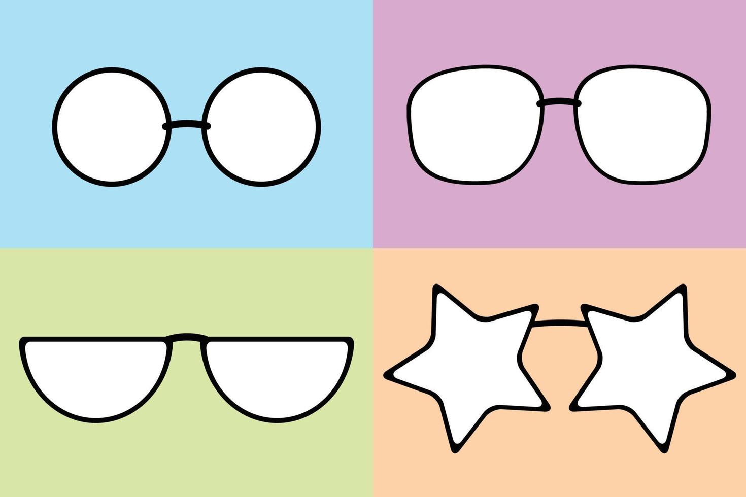 conjunto de iconos de gafas para elemento de diseño vector