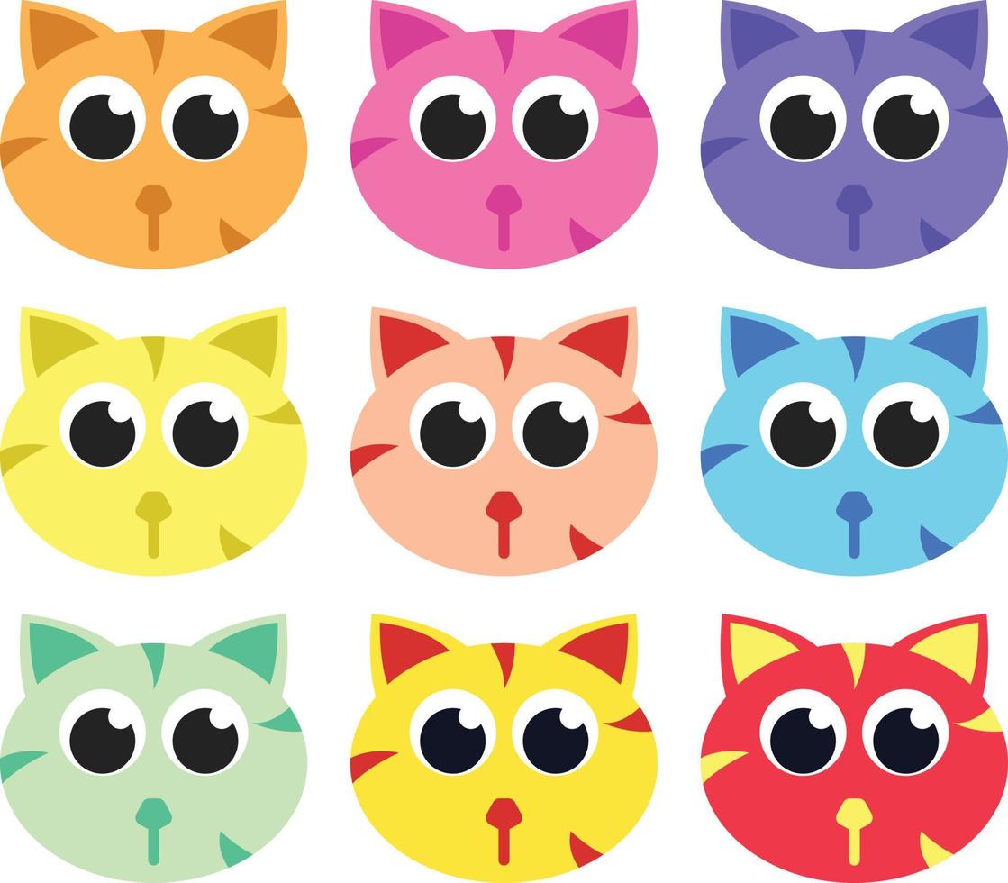 Free Vectors  Cat face icon set