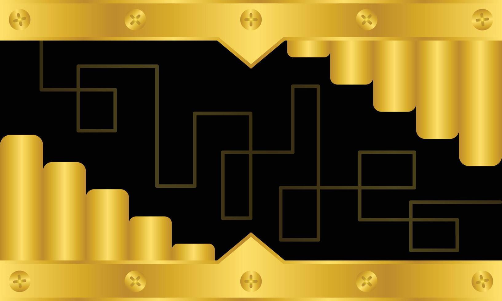 Golden geometric sound template copy space for banner or poster vector