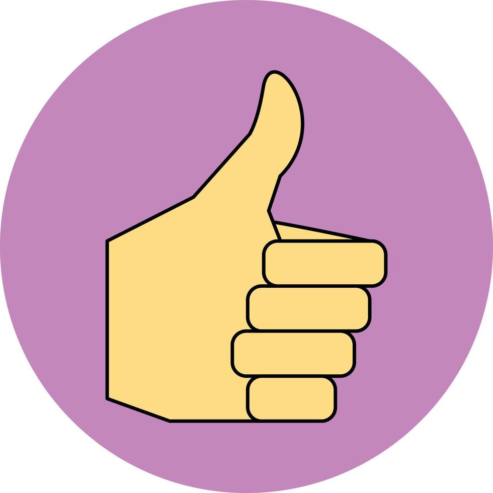 Thumbs up simple icon with circle background vector