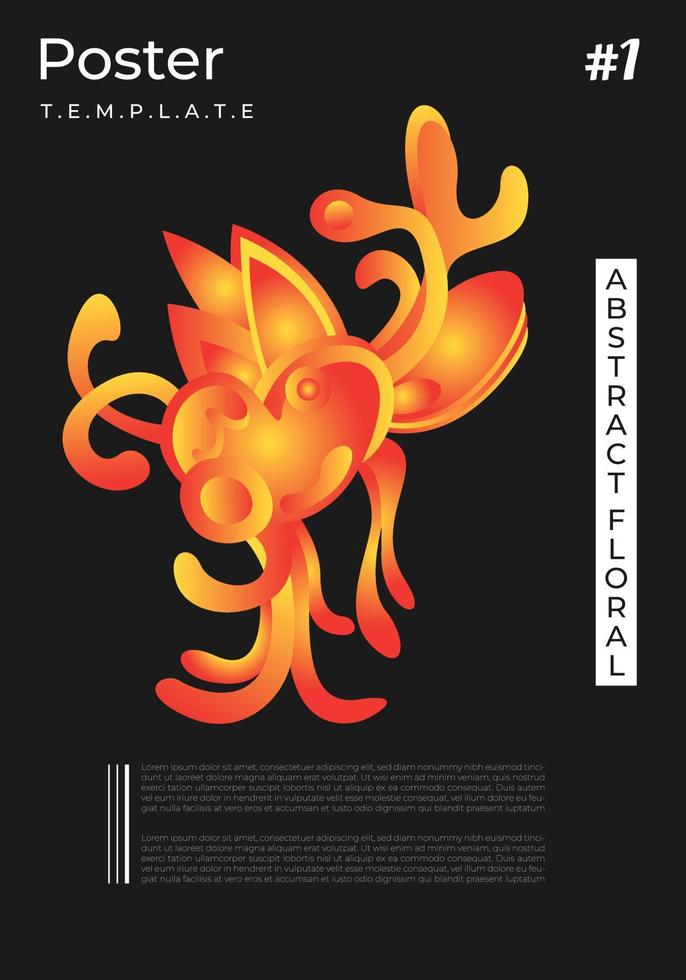 plantilla de fondo floral abstracto para folleto, folleto o póster vector