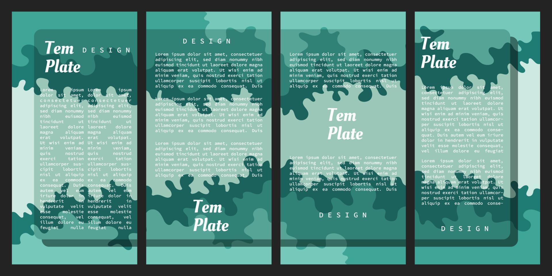 Green camo background template set for brochure, leaflet, flyer, or poster vector