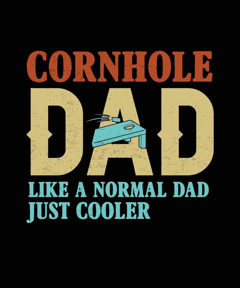 Cornhole papá como papá normal simplemente más genial. diseño de camiseta vintage cornhole. vector