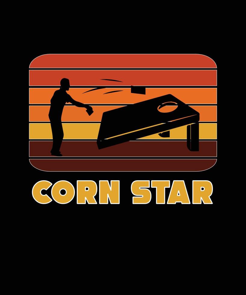 cornstar. Cornhole vintage t-shirt design. vector