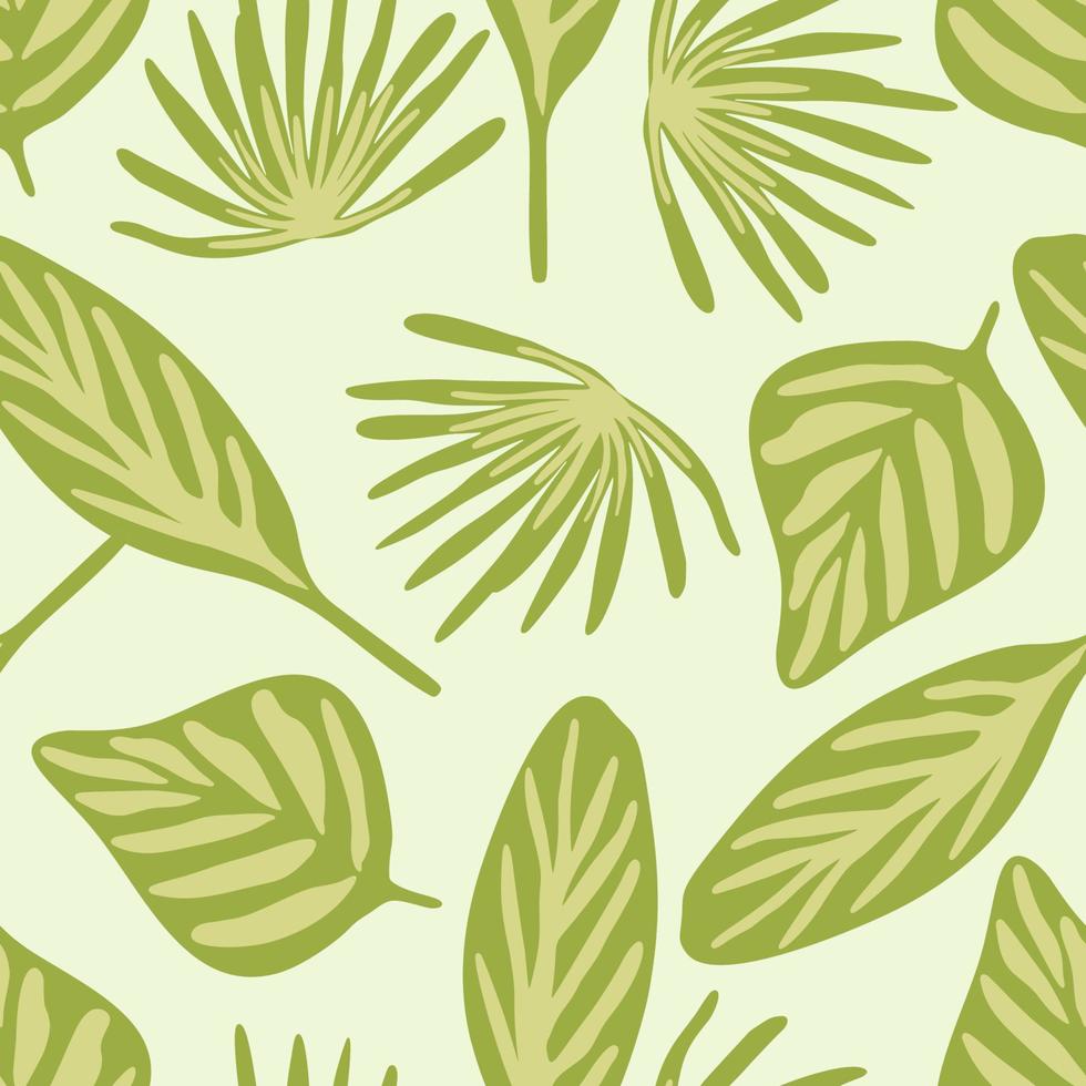 Abstract hand drawn palm leaves seamless pattern vector