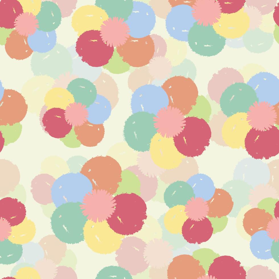 seamless hand drawn pastel flowers from geometric shape pattern background , greeting card or fabric vector