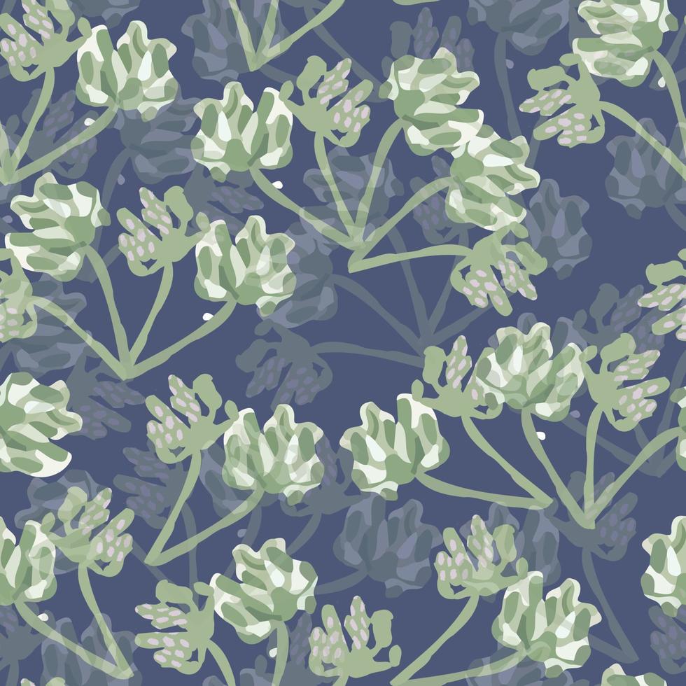 fondo de patrón sin costuras con arbusto de flores abstracto verde, tarjeta de felicitación o tela vector