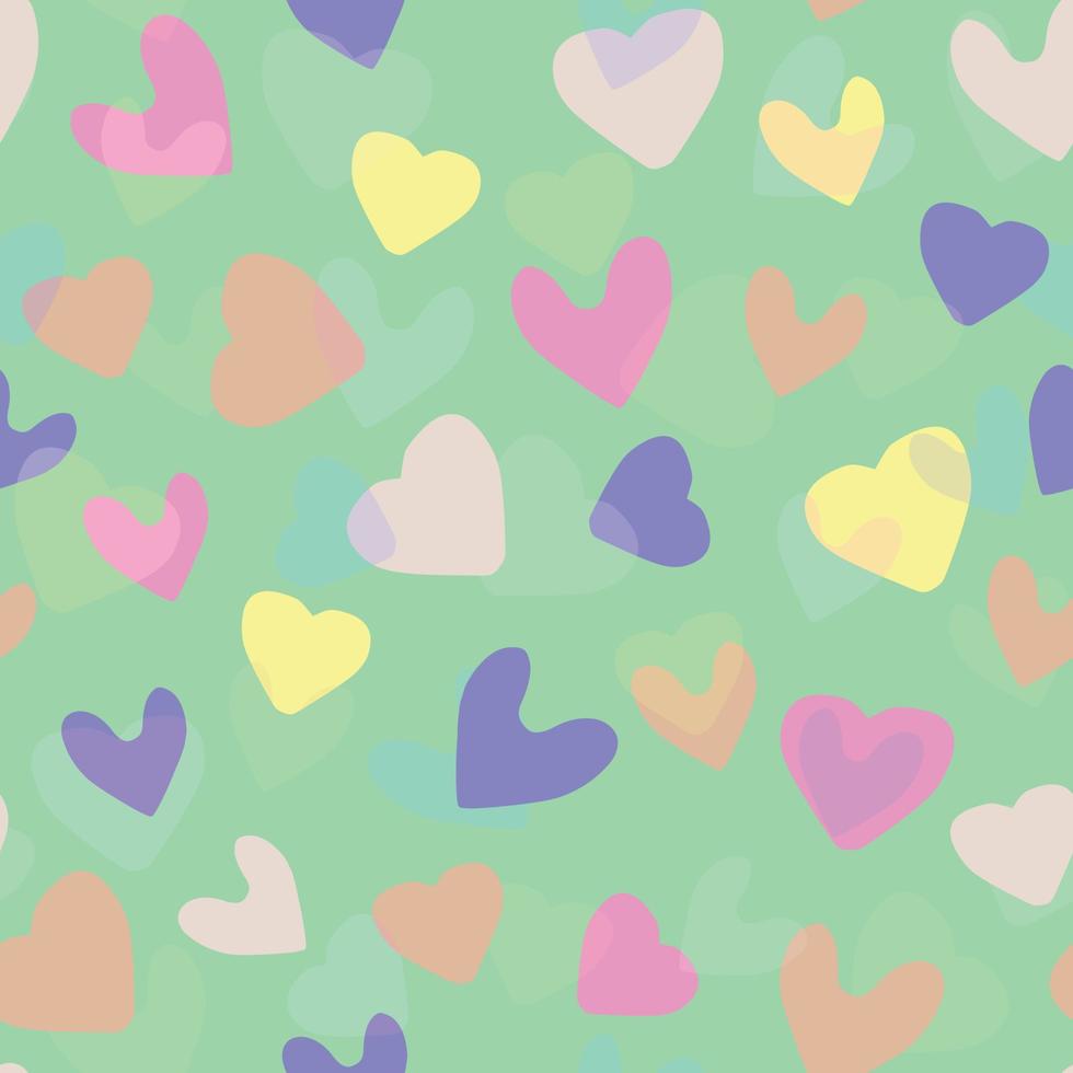 seamless mixed heart shape stamp pattern background , greeting card or fabric vector