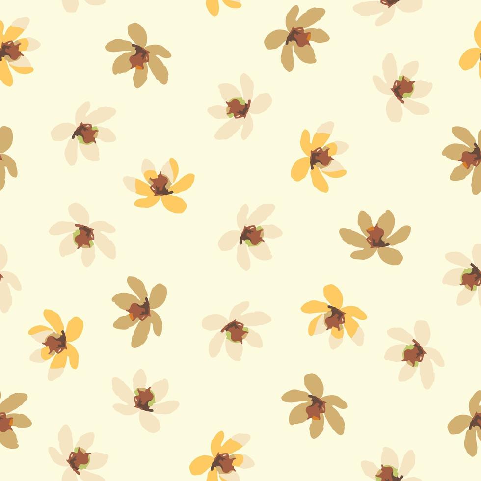 seamless cute hand drawn tiny wild flowers background , greeting card or fabric vector