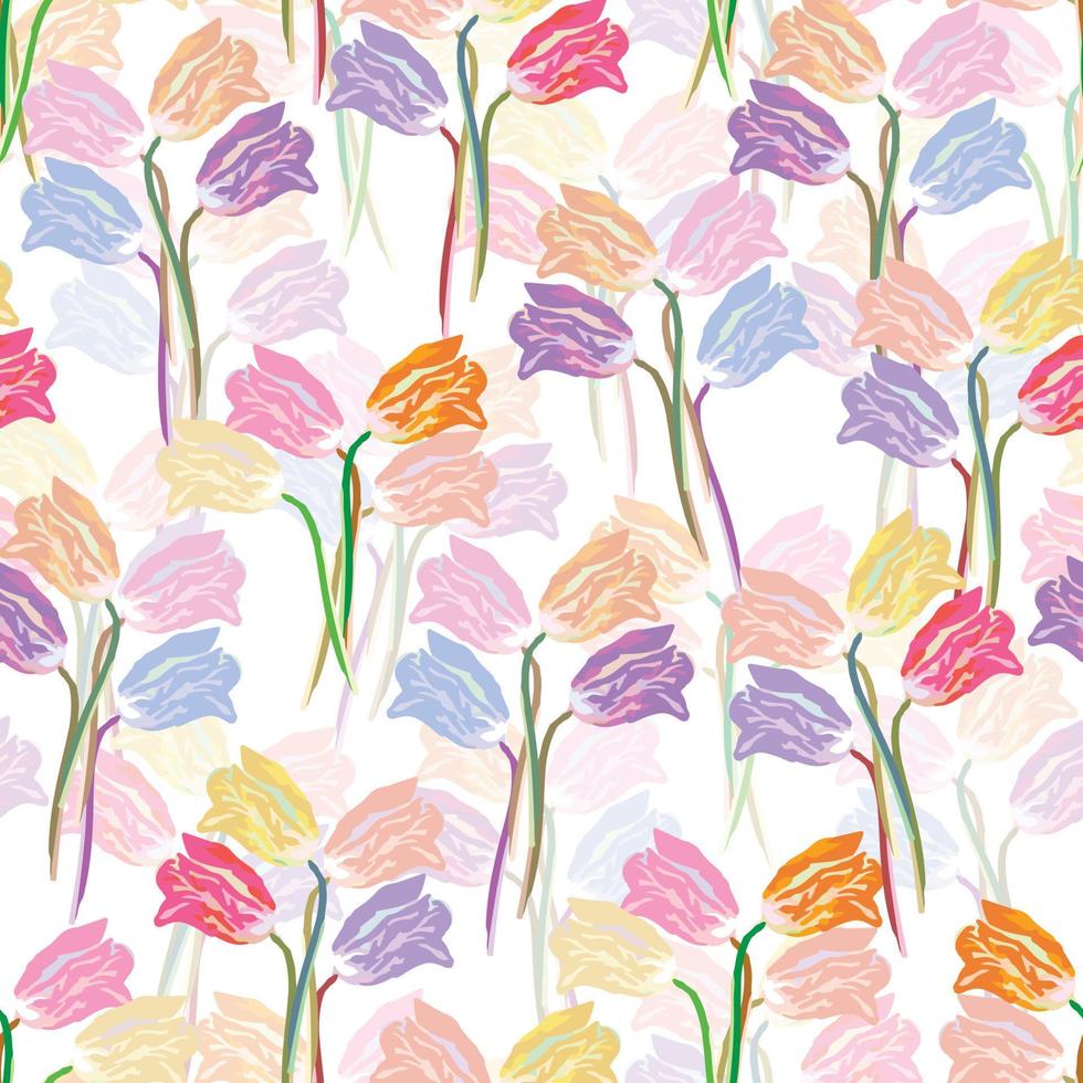 seamless pattern background with mixed bunch of flowers , greeting card or fabric vector