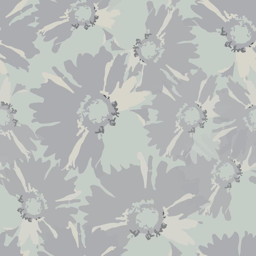 seamless abstract hand drawn flowers pattern  background , greeting card or fabric vector