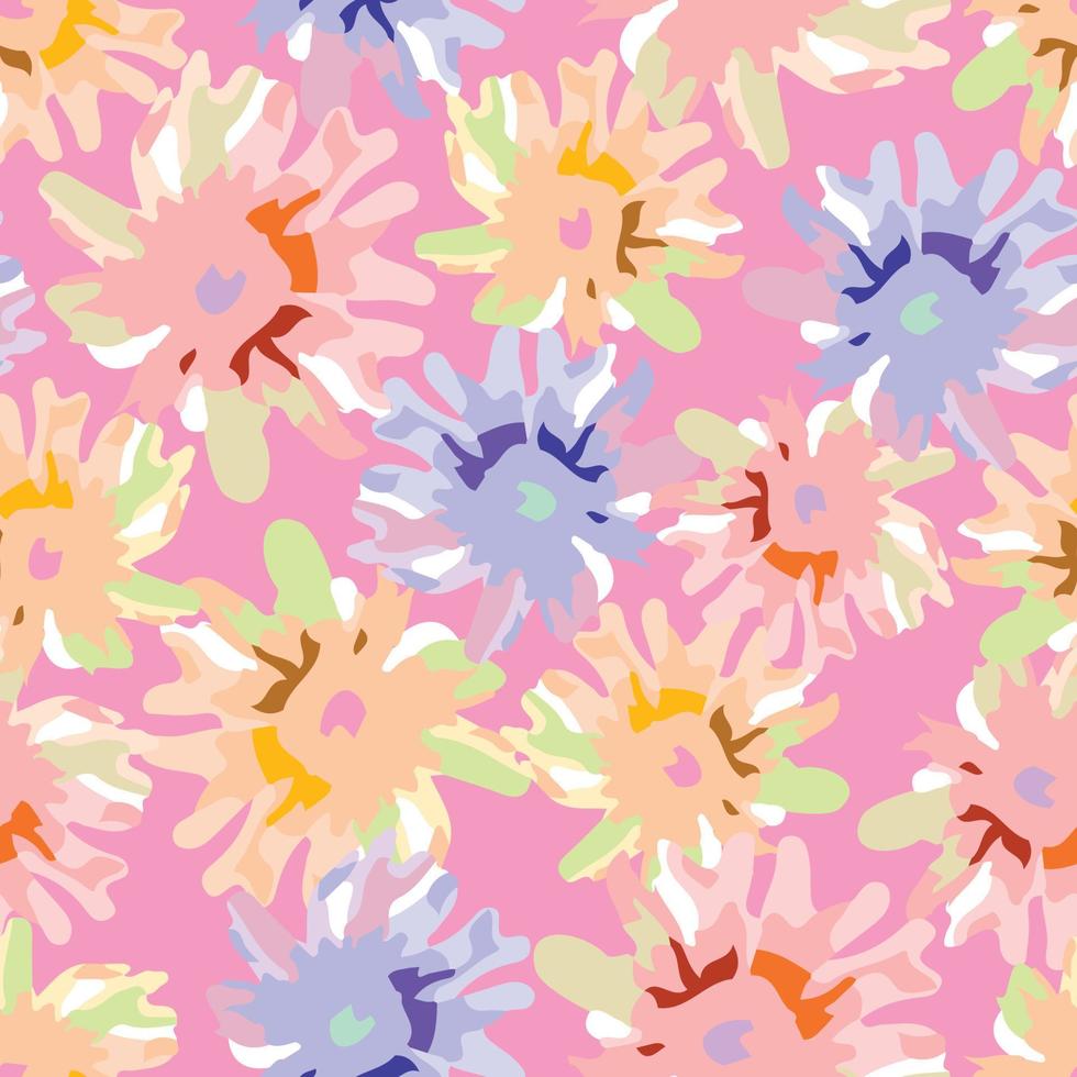 Fondo de patrón de flores abstracto pastel mixto, tarjeta de felicitación o tela vector