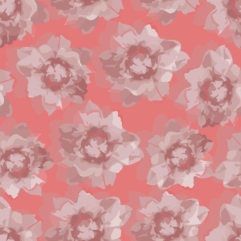 Fondo de patrón de flores rojas abstractas sin costuras, tarjeta de felicitación o tela vector