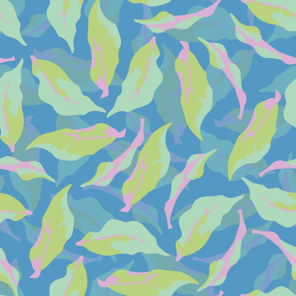 seamless mixed abstract leaves background , greeting card or fabric vector