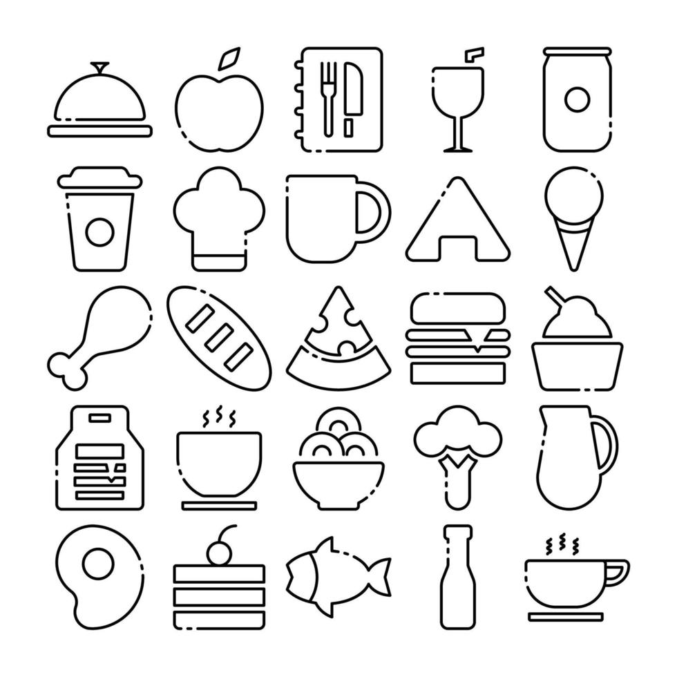 food outline set vector