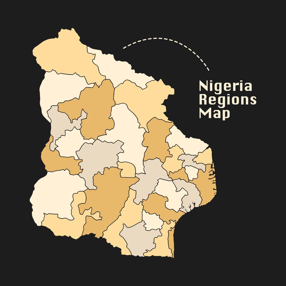 nigeria regiones mapa áfrica vector