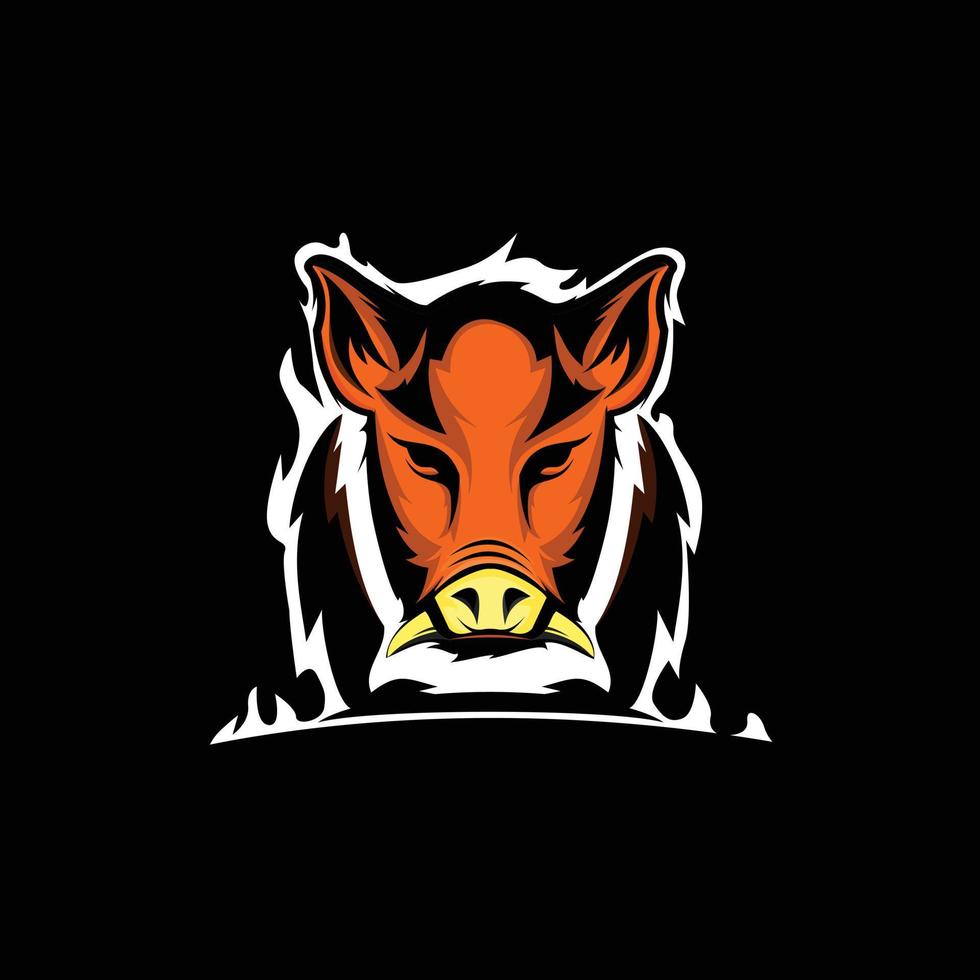 Hog Mascot Gaming Esport Logo Template vector