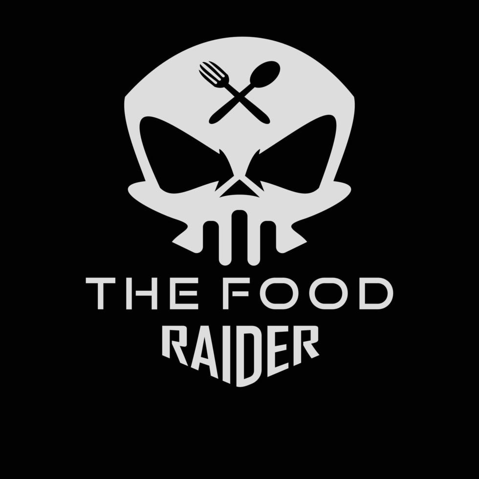 skull and food concept logo vector