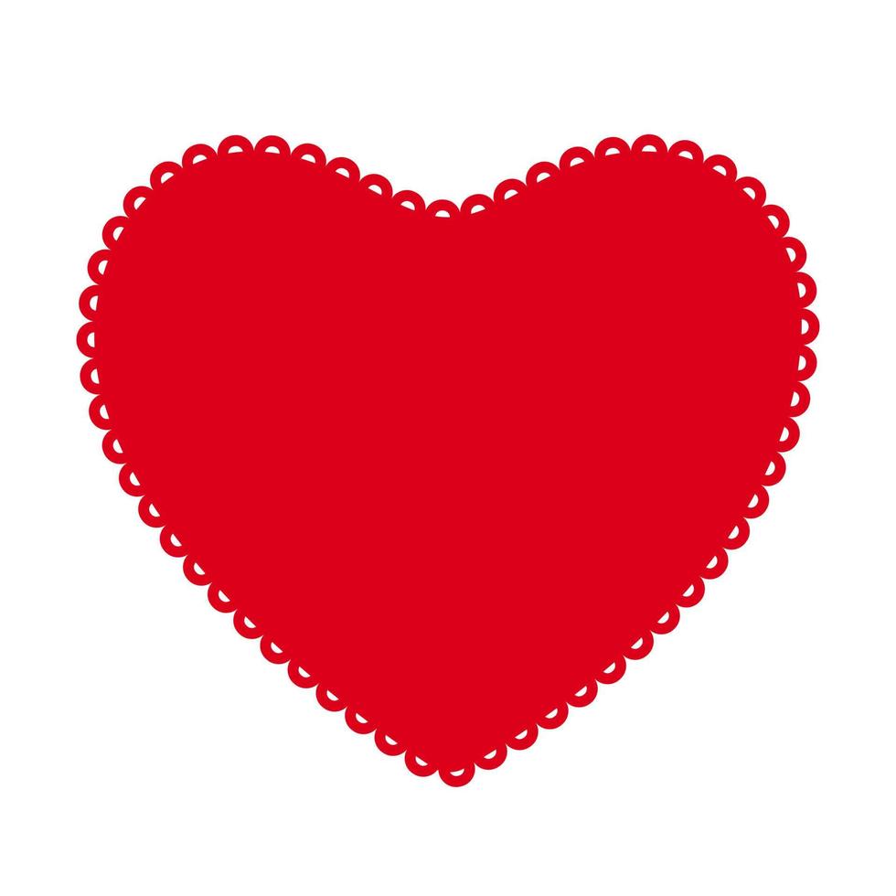 Heart icon with decorative border. Flat vector illustration