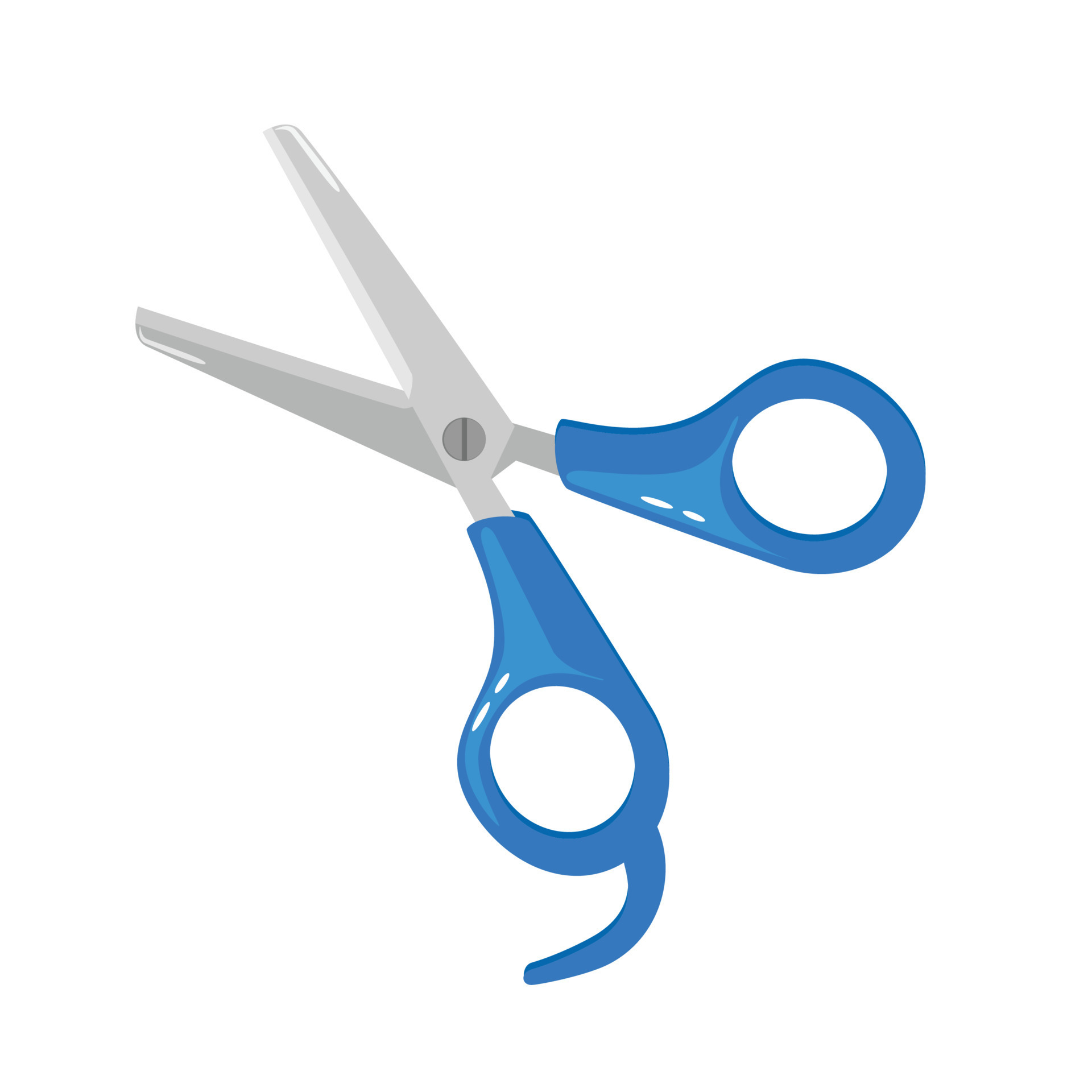 blue scissors isolated on a white background. Vector illustration in a