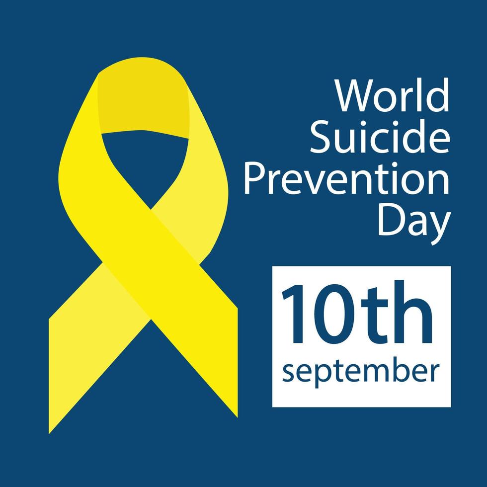 World Suicide Prevention Day concept with awareness ribbon. Design for poster, greeting card, banner, and background. vector