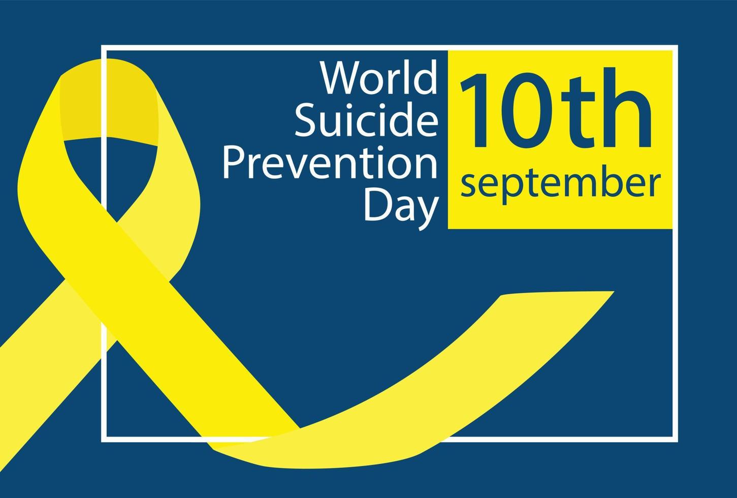 World Suicide Prevention Day concept with awareness ribbon. Dark vector illustration for web and printing.