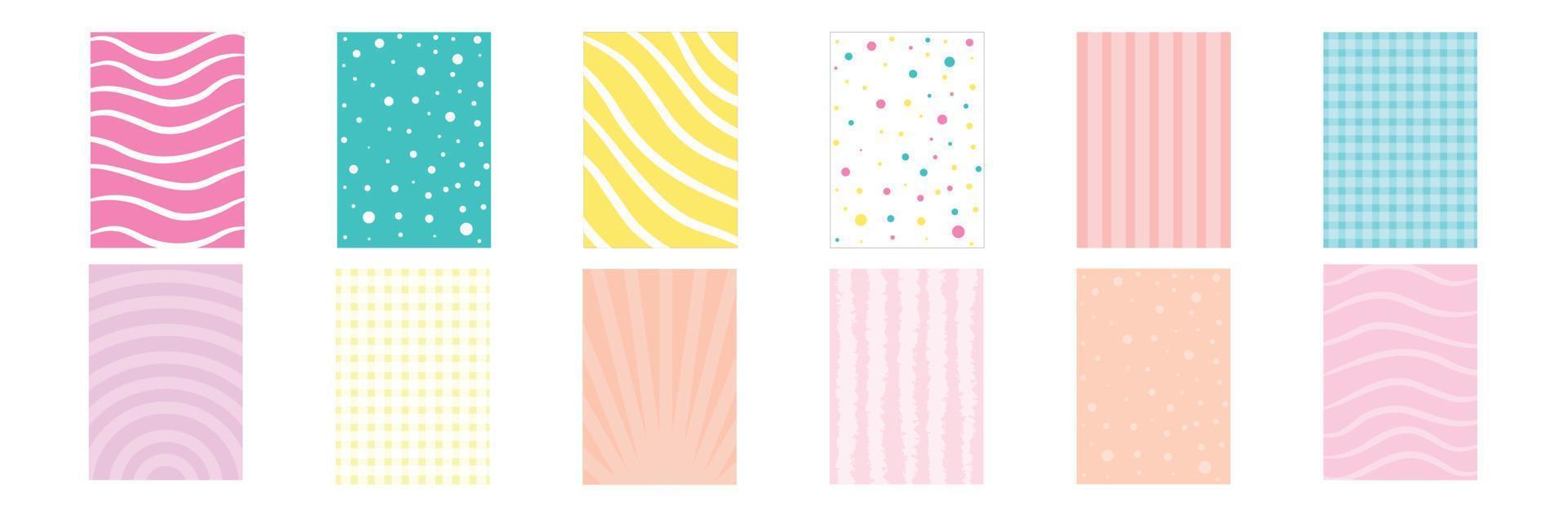 Vector dots background collection. Set of colorful background swatches with elegant minimal labels. Abstract textures with big and small circles, polka dot design. Cute design for babies, kids