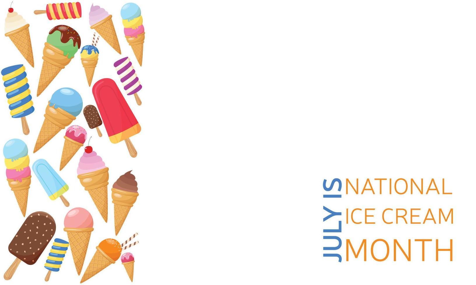 Ice-cream in hands. Human hands holding a waffle cups , filled with ice cream. Happy national ice cream day. Vector flat illustration