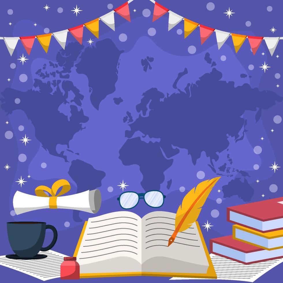 Poetry Day Background vector