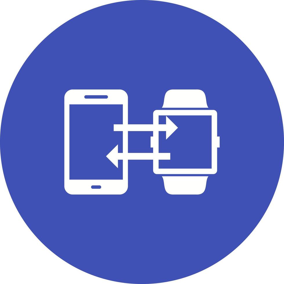 Phone to Watch Sync Circle Background Icon vector