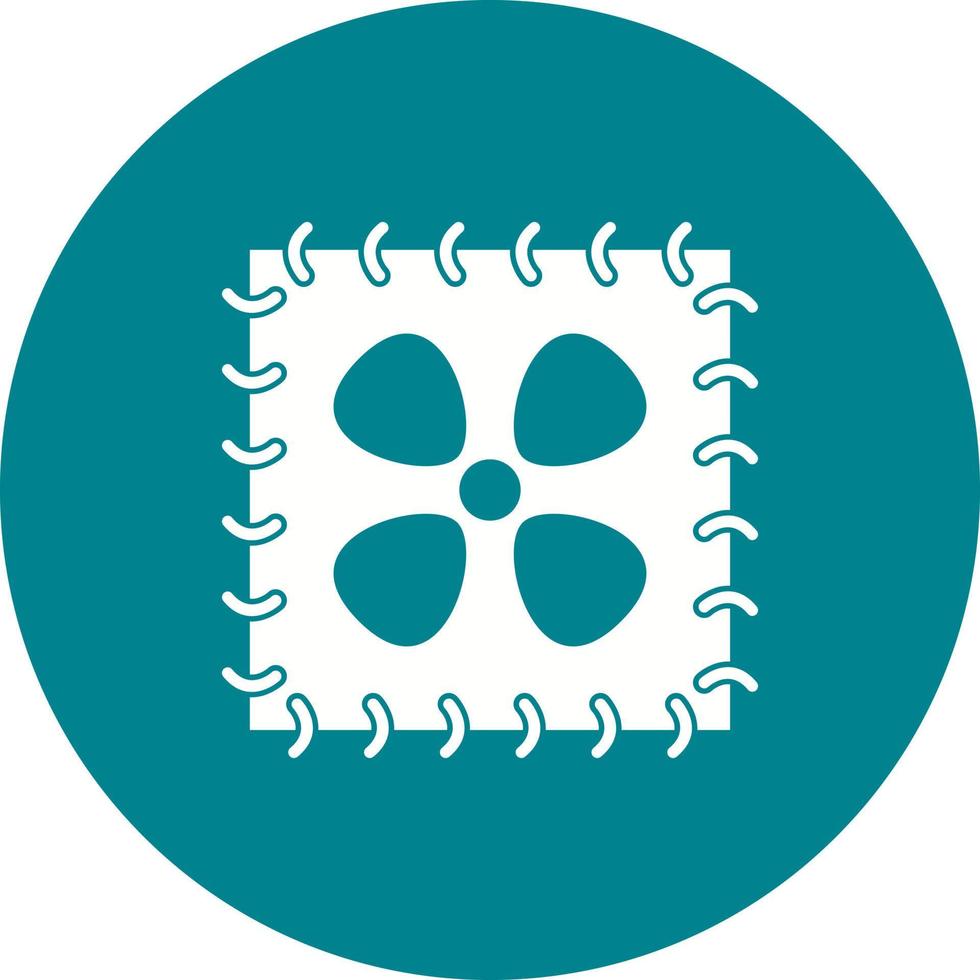Embroidered Pattern Circle Background Icon vector