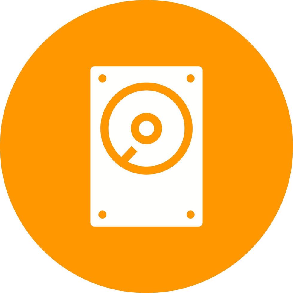 Hard Disk Circle Background Icon vector