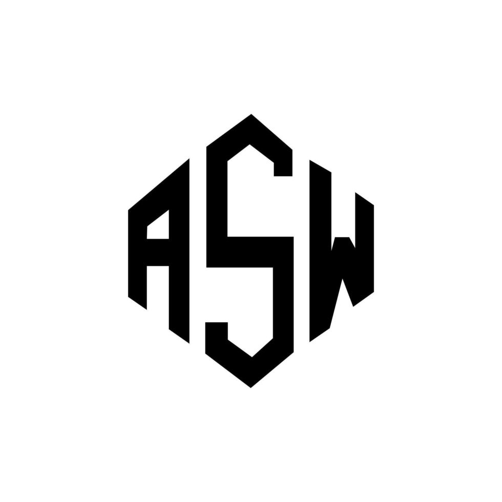 ASW letter logo design with polygon shape. ASW polygon and cube shape logo design. ASW hexagon vector logo template white and black colors. ASW monogram, business and real estate logo.