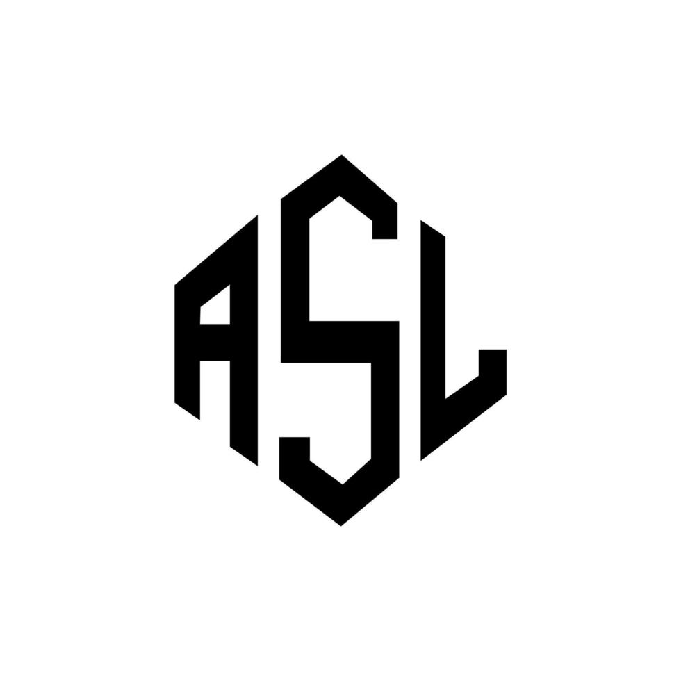 diseño de logotipo de letra asl con forma de polígono. diseño de logotipo en forma de cubo y polígono asl. plantilla de logotipo vectorial hexagonal asl colores blanco y negro. monograma asl, logotipo comercial y inmobiliario. vector