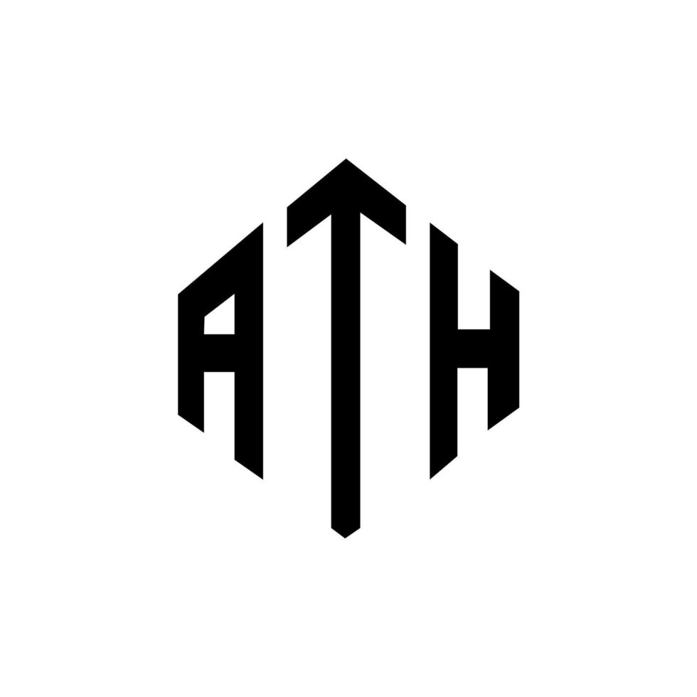 diseño de logotipo de letra ath con forma de polígono. diseño de logotipo en forma de cubo y polígono ath. ath hexagon vector logo plantilla colores blanco y negro. monograma ath, logotipo empresarial y inmobiliario.