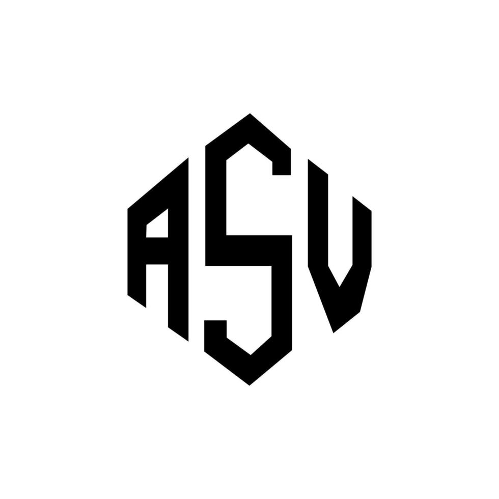 ASV letter logo design with polygon shape. ASV polygon and cube shape logo design. ASV hexagon vector logo template white and black colors. ASV monogram, business and real estate logo.