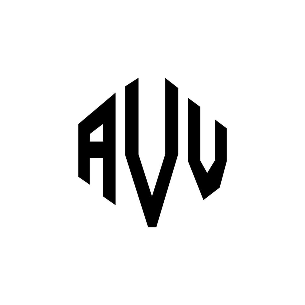 AVV letter logo design with polygon shape. AVV polygon and cube shape logo design. AVV hexagon vector logo template white and black colors. AVV monogram, business and real estate logo.