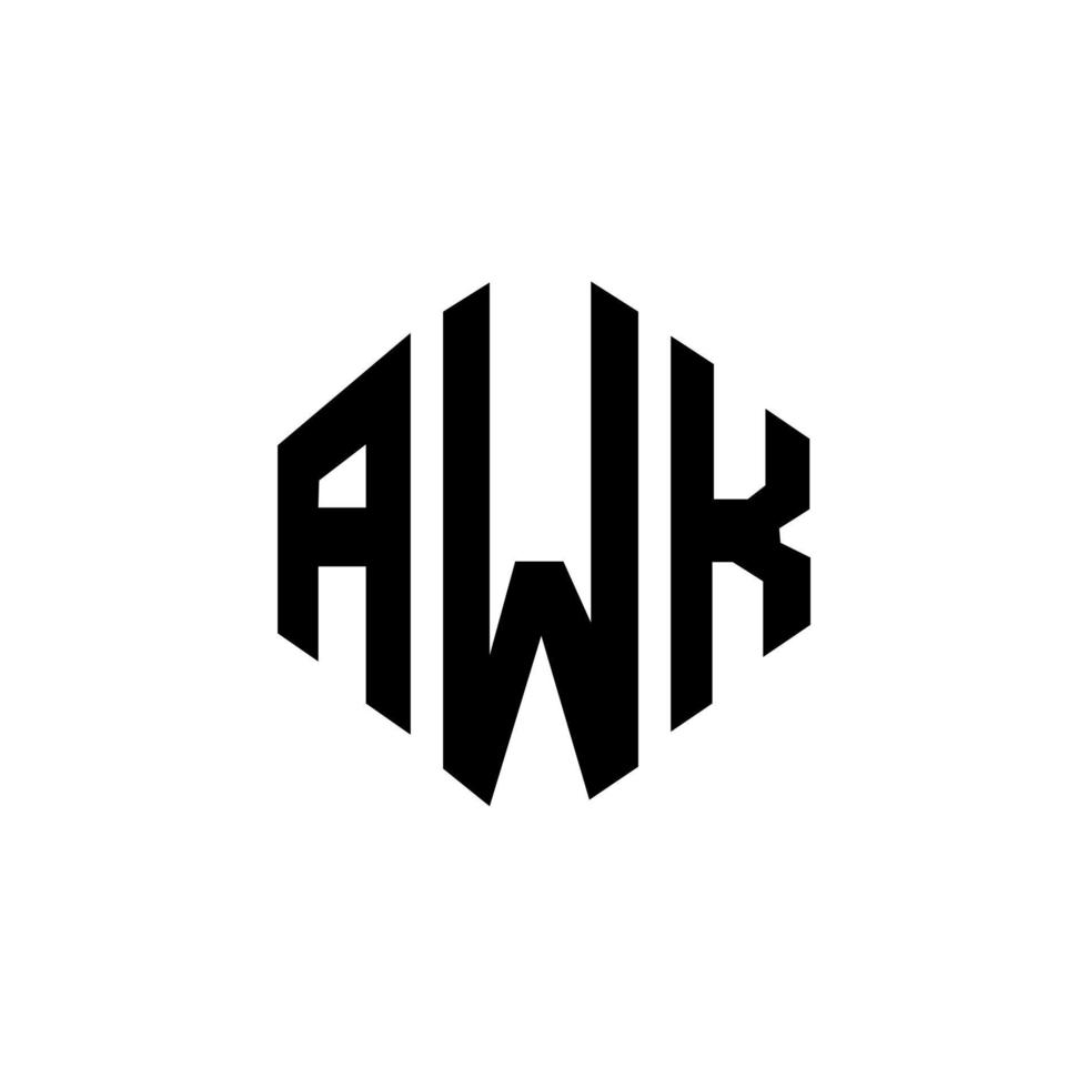 AWK letter logo design with polygon shape. AWK polygon and cube shape ...