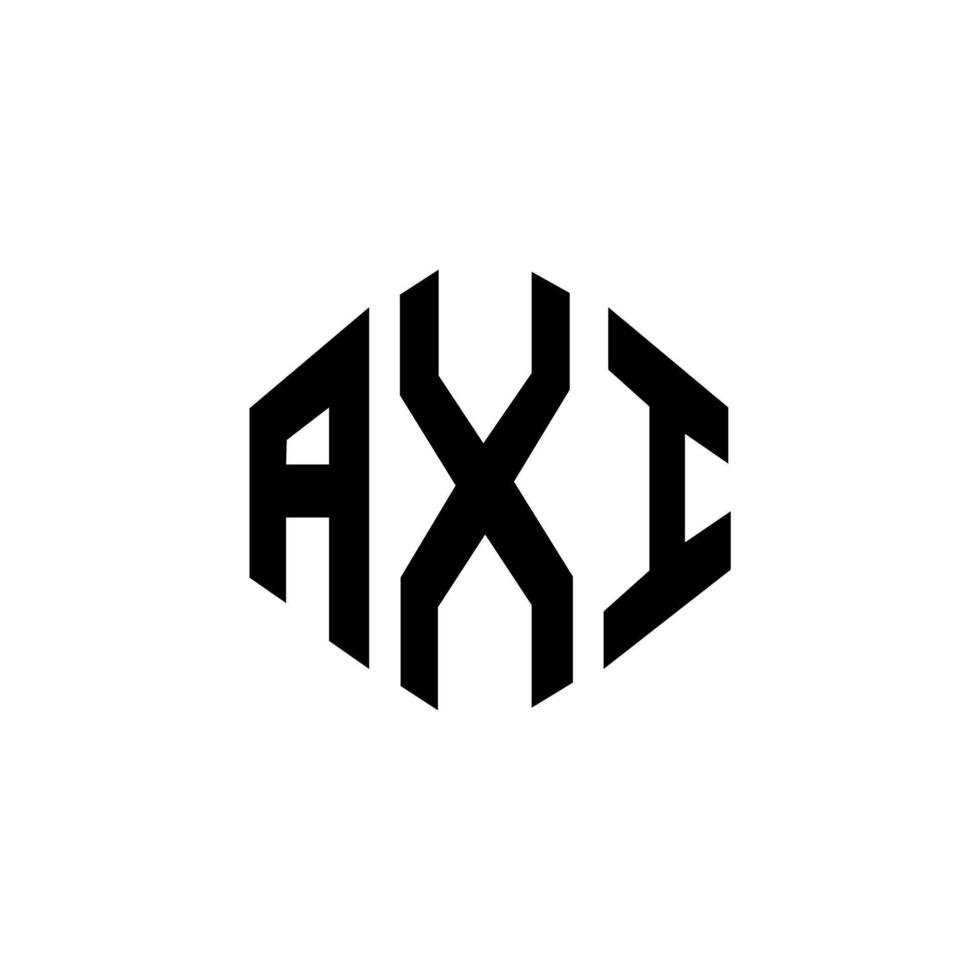 diseño de logotipo de letra axi con forma de polígono. diseño de logotipo en forma de cubo y polígono axi. axi hexágono vector logo plantilla colores blanco y negro. monograma axi, logotipo empresarial y inmobiliario.