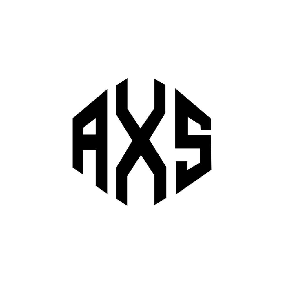 AXS letter logo design with polygon shape. AXS polygon and cube shape logo design. AXS hexagon vector logo template white and black colors. AXS monogram, business and real estate logo.