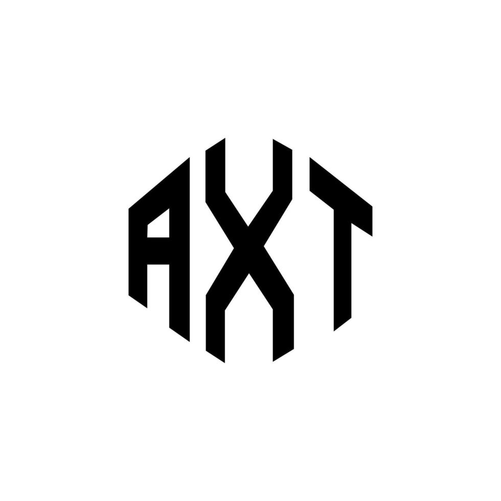 diseño de logotipo de letra axt con forma de polígono. axt polígono y diseño de logotipo en forma de cubo. axt hexágono vector logo plantilla colores blanco y negro. monograma axt, logotipo empresarial y inmobiliario.