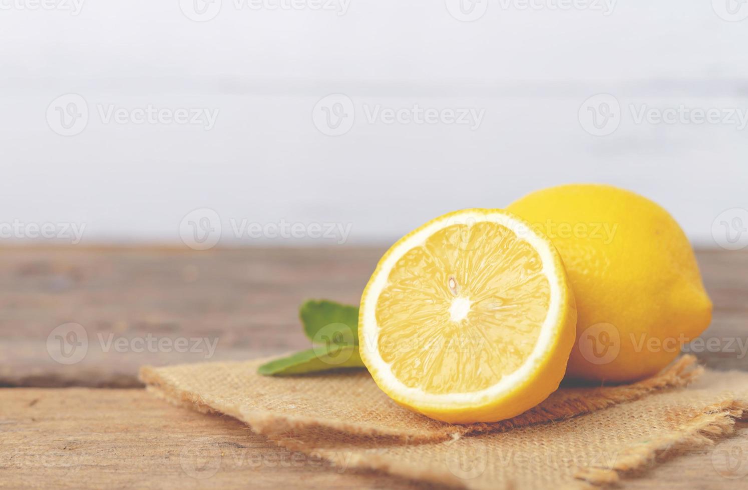 lemon and half place on the brown sack photo