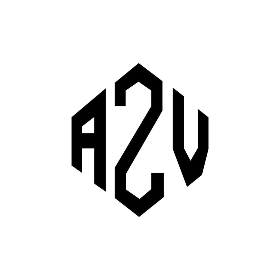AZV letter logo design with polygon shape. AZV polygon and cube shape logo design. AZV hexagon vector logo template white and black colors. AZV monogram, business and real estate logo.