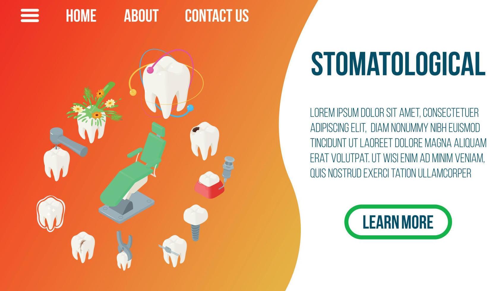 banner de concepto de estomatología, estilo isométrico vector