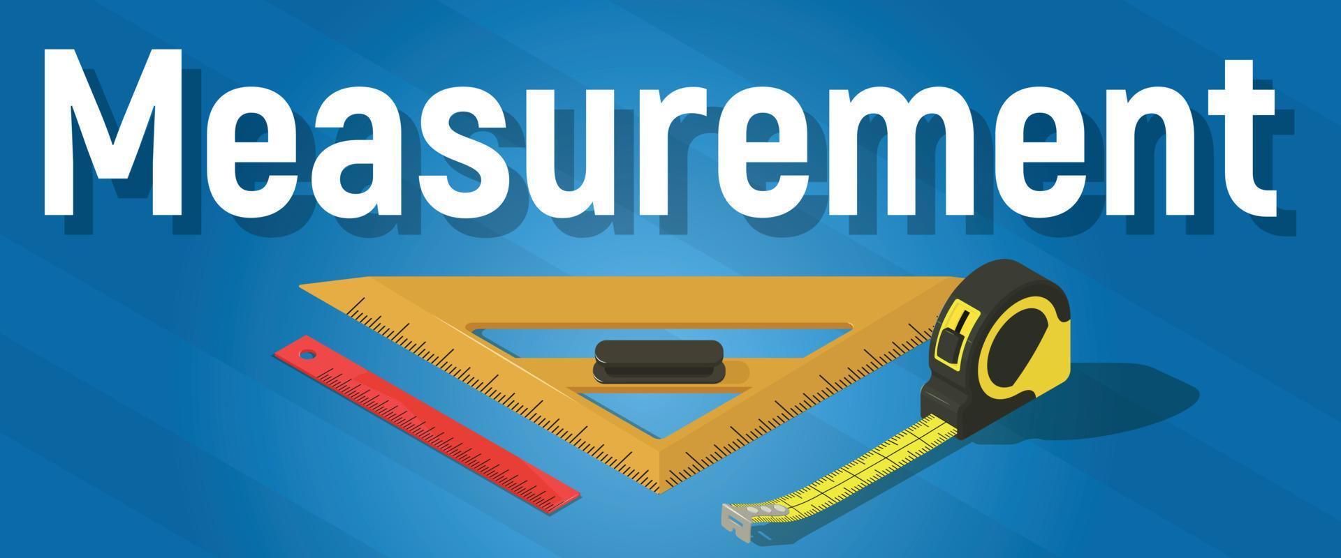 Measurement concept banner, isometric style vector