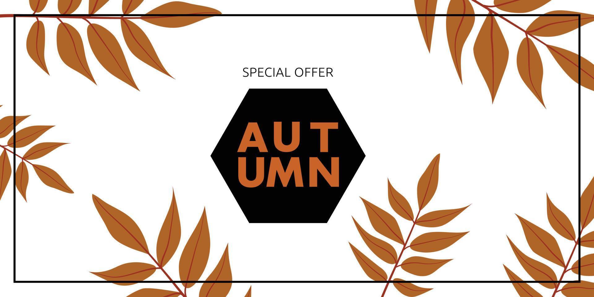 Autumn special offer banner horizontal, flat style vector