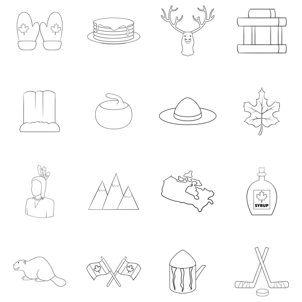 Canada icon set outline vector