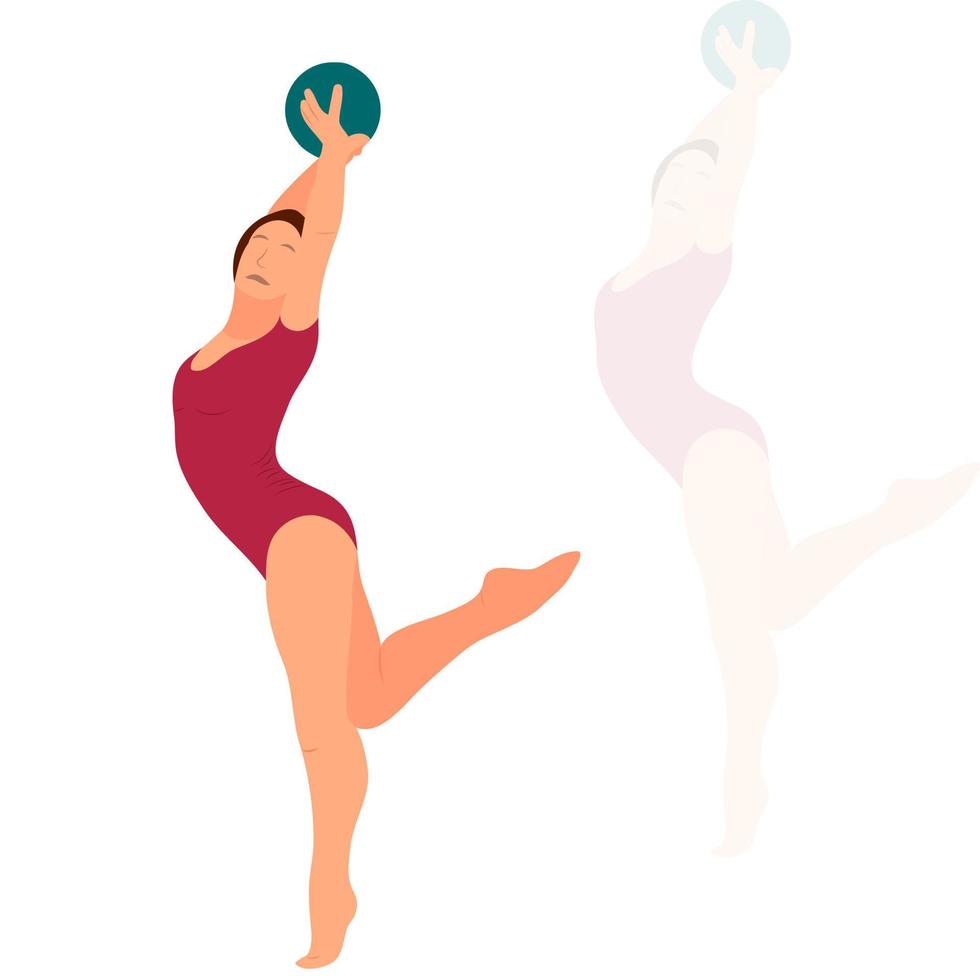 atleta gimnasta. tipo de deporte. estilo plano vector aislado