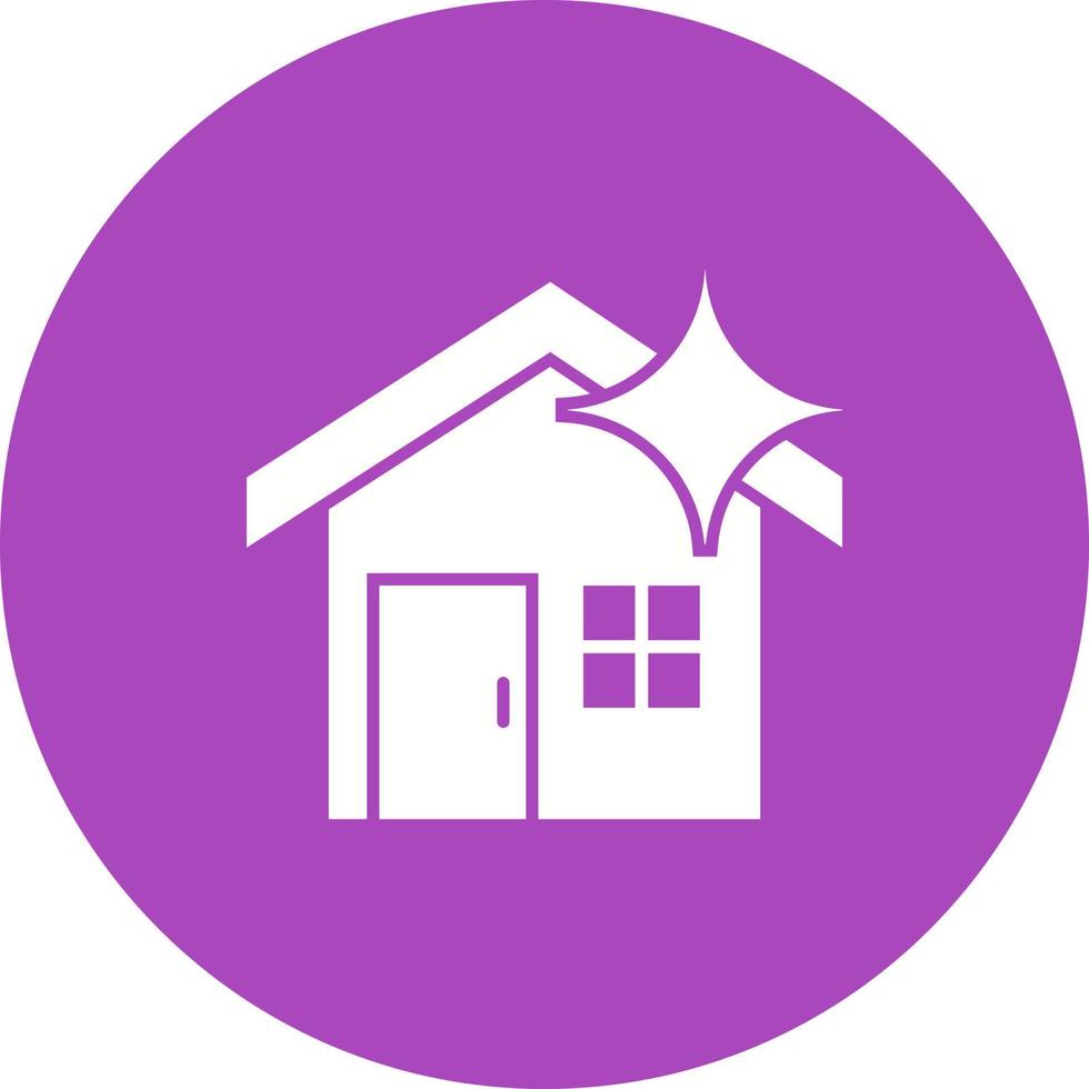 Clean House Circle Background Icon vector