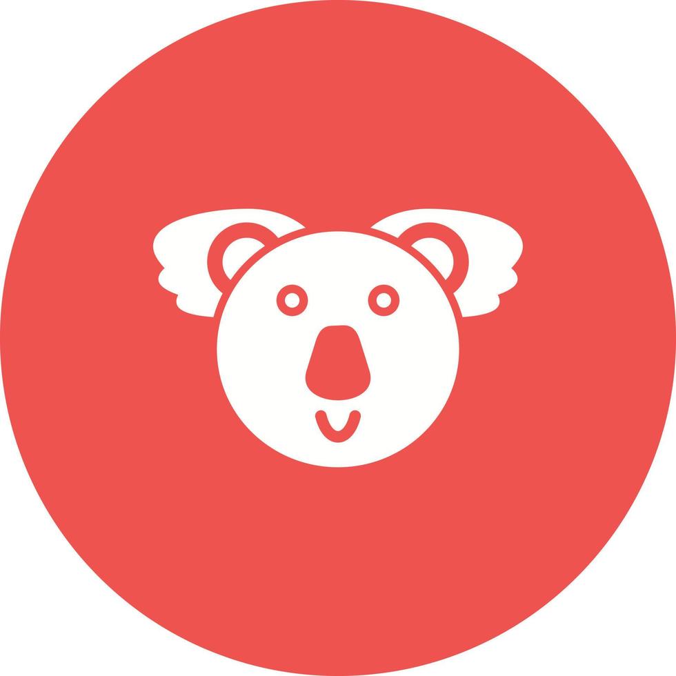 icono de fondo de círculo de cara de oso koala vector